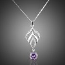 BEAUTIFUL PLATINUM PURPLE and CLEAR AUSTRIAN CRYSTAL NECKLACE AND CHAIN #N70