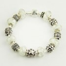 Super Cute Tibetan Silver Bead and Frosted Glass BRACELET #CH09
