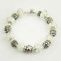 Super Cute Tibetan Silver Bead and Frosted Glass BRACELET #CH09