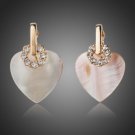BEAUTIFUL 18K CRYSTAL HEART  EARRINGS  #E38