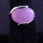 Large Silver Natural Purple Amethyst Stone RING SIZE 6.25 #R172