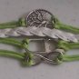 Cute Multi layer Woven Cord Green and White Tree BRACELET #B77