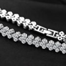 18K Platinum Zircon Crystal Tennis Bracelet #B55
