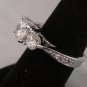 Platinum Large Clear Zircon Ring Size 6 ~R277