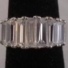 Platinum Large Clear Zircon  Ring Size 5.25  ~R282
