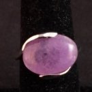 Large Silver Natural Purple Amethyst Stone RING SIZE 7.5 #R218