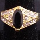 Large Black Statement Gold Ring Size 7.5 ~R307