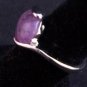 Large Silver Natural Purple Amethyst Stone RING SIZE 7.5 #R235