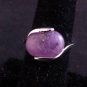 Large Silver Natural Purple Amethyst Stone RING SIZE 7.5 #R235