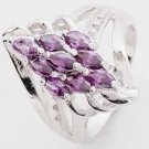 14K White Gold Amethyst Ring Size 7.5  ~ R34