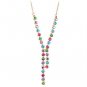 Multi-colored Zircon Crystal 18K Rose Gold Necklace ~ N80