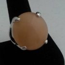 Unique Natural Stone Silver Large Yellow Agate RING Size 9  #R365