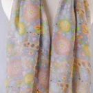 Cute Long Chiffon Gray Floral Deer Scarf  *** SC144