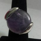 Unique Natural Stone Silver Large Purple Amethyst RING Size 6.5  #R189