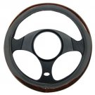 Easy Installation Non Slip Universal Brand New Grey / Wood Steering Wheel Cover