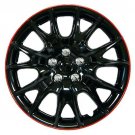 Retention Ring Installation New Black Red Lip Wheel Cover 15" Full Set Of 4