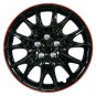 Retention Ring Installation New Black Red Lip Wheel Cover 15" Full Set Of 4