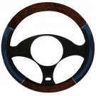 New One Wood Chrome Black Steering Wheel Cover Non Slip Comfort Grip Vinyl