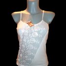 Ladies Floral Embroidered Lace Camisole Top Womens Cami Vest Top White Size Size UK 14-16/EU L-XL