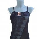 Ladies Floral Embroidered Lace Camisole Top Womens Cami Vest Top Black Size UK 10-12/EU S-M