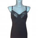 Ladies Camisole Top Womens Cami Vest Underwired Lace Cups Black Size UK 12-14/EU M-L
