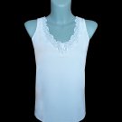 Ladies Floral Lace Crochet Camisole Top Womens Cami Vest Top White Size UK 12-14/EU M-L