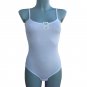 Ladies Body Womens Bodysuit Top Leotard Sleeveless Thong String Back White Size UK 14-16/EU L-XL
