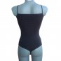 Ladies Body Womens Bodysuit Top Leotard Sleeveless Thong String Back Black Size UK 12-14/EU M-L