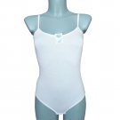 Ladies Body Womens Bodysuit Top Leotard Sleeveless Briefs Back White Size UK 10-12/EU S-M