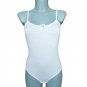 Ladies Body Womens Bodysuit Top Leotard Sleeveless Briefs Back White Size UK 10-12/EU S-M