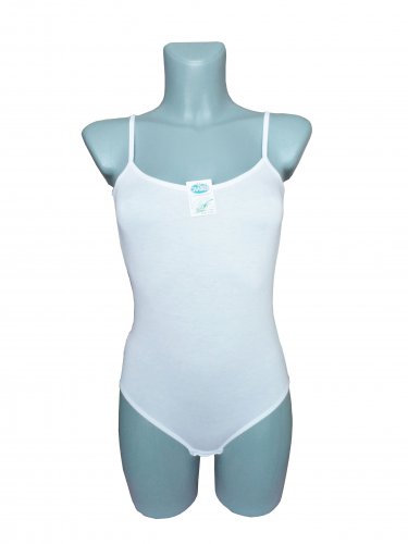 Ladies Body Womens Bodysuit Top Leotard Sleeveless Briefs Back White Size UK 14-16/EU L-XL