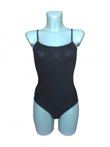 Ladies Body Womens Bodysuit Top Leotard Sleeveless Briefs Back Black Size UK 16-18/EU XL-XXL