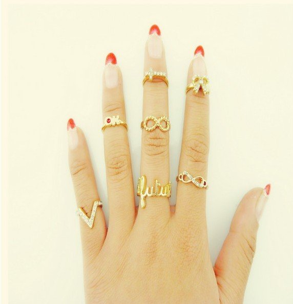 Fashion Korean Metal Rings (Set of 7)
