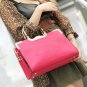 Fashion Women Zipper Design Solid Rose Red PU Clutches Bag