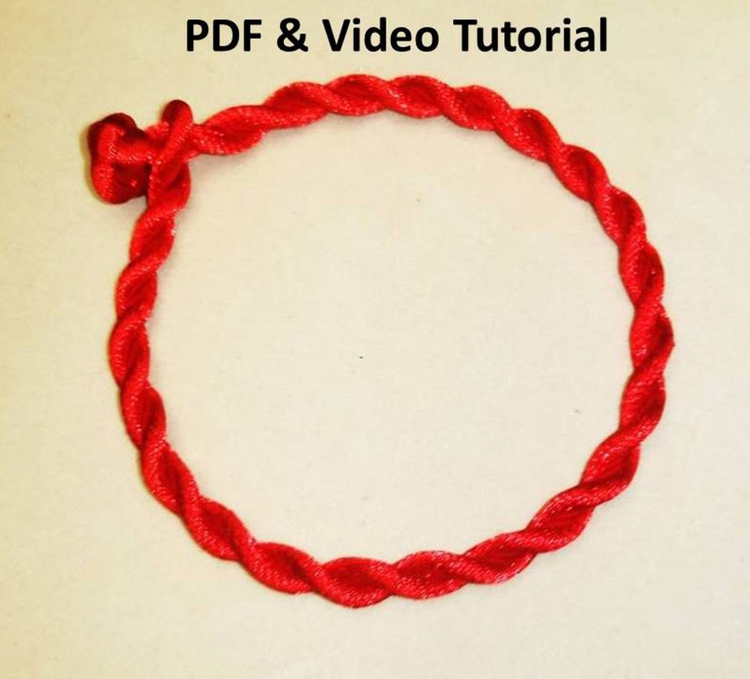 Instant Download Red Twisted Good Luck Bracelet