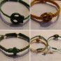 3pc Set Yellow and Green Skull Cross & Peace Sign Bracelets Handmade