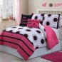 Black and Pink Dots Twin Bedding Set CUTE!     Sheet Set Included.