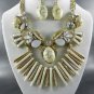 Ivory BASE   NECKLACE SET. 17"L - 4"EXTENDER
