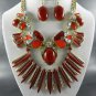Red BASE NECKLACE SET. 17"L - 4"EXTENDER