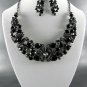 5 ColorsPLATED METAL RHINESTONE NECKLACE SET 17"L- 3"EXTENDER EARRINGS