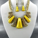 Nice GOLD   YELLOW BASE QUALITY PENDANT NECKLACE SET. 17"L - 3"EXTE