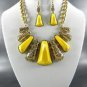 Nice GOLD YELLOW BASE QUALITY PENDANT NECKLACE SET. 17"L - 3"EXTE