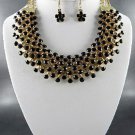 Nice D GOLD PLATED METAL STONES PENDANT NECKLACE SET.   and Earrings