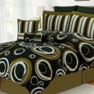 8 PC. COMFORTER SET CIRCLES AND STRIPES   KING OR QUEEN
