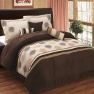 7-PIECE COMFORTER SET ARE A COMBINATION OF COFFEE, BEIGE AND Tau  KING OR QUEEN