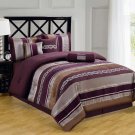7pc  Luxury Comforter Set- Purple/ Chocolate/ Grey  - VERY NICE  4 SIZES TO CHO