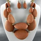 GOLD PLATED METAL Choice of Brown  COLOR  and EARRINGS