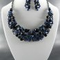 # 5 RHINESTONE NECKLACE SET 17"L- 3"EXT  EARRINGS