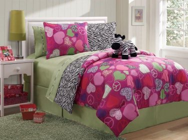 Reversible Zebra Bed in a Bag Set Sheets Included.  TWIN or FULL