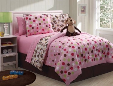 Reversible Monkey Bed in a Bag Set Sheets Included.  TWIN or FULL